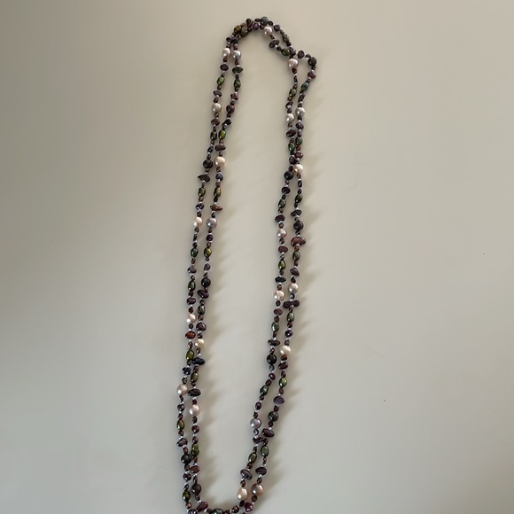 72” Multicolor Freshwater Pearl Necklace - Picture 3 of 4